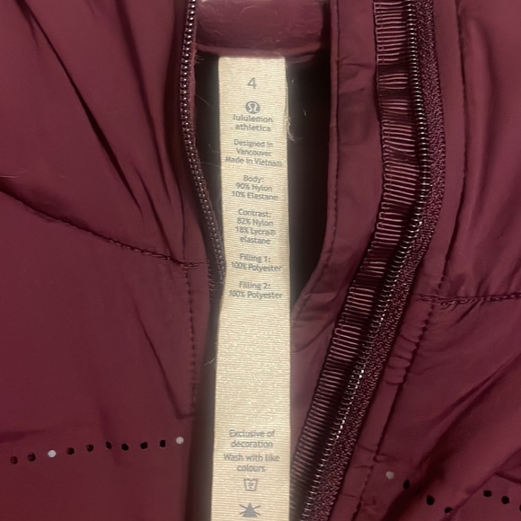 Lululemon Athletica Size 4 Deep Plum Jacket (worn 1x) - Picture 2 of 7